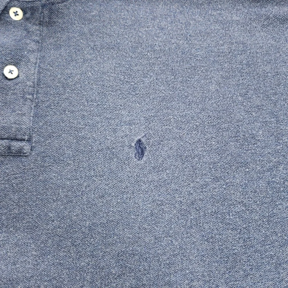 Polo Ralph Lauren Mens XL Blue Heather Cotton Pique Short Sleeve Polo Shirt